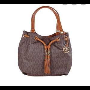 Michael Kors Jet Set Gathered Handbag: Brown Multi